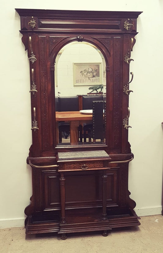 French Henry II Walnut Hall Stand