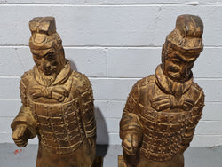 Impressive Pair of Carved Wood & Gilt Large Chinese Warriors | Antique & Vintage | Moonee Ponds Antiques | Australia Wide Delivery