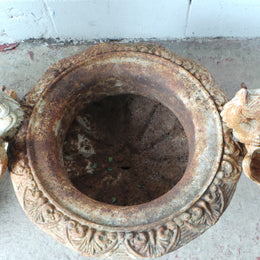 Pair of Antique French Cast Iron Urns