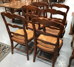 Antique Set Of Six French Oak Rush Seat Dining Chairs | Antique & Vintage | Moonee Ponds Antiques | Australia Wide Delivery