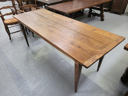 Provincial 19th Century French Oak Rustic Farmhouse Table With Tapered Leg & Drawer | Antique & Vintage | Moonee Ponds Antiques | Australia Wide Delivery