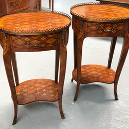 Pair Of High Quality Kingwood Louis XV Marquetry Inlaid Bedsides