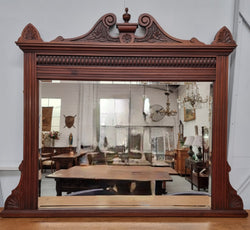 Nicely Carved Edwardian Walnut Mantle Mirror | Antique & Vintage | Moonee Ponds Antiques | Australia Wide Delivery
