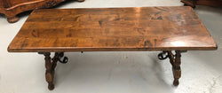 Vintage French Fruitwood & Iron Stretcher Base Coffee Table | Antique & Vintage | Moonee Ponds Antiques | Australia Wide Delivery