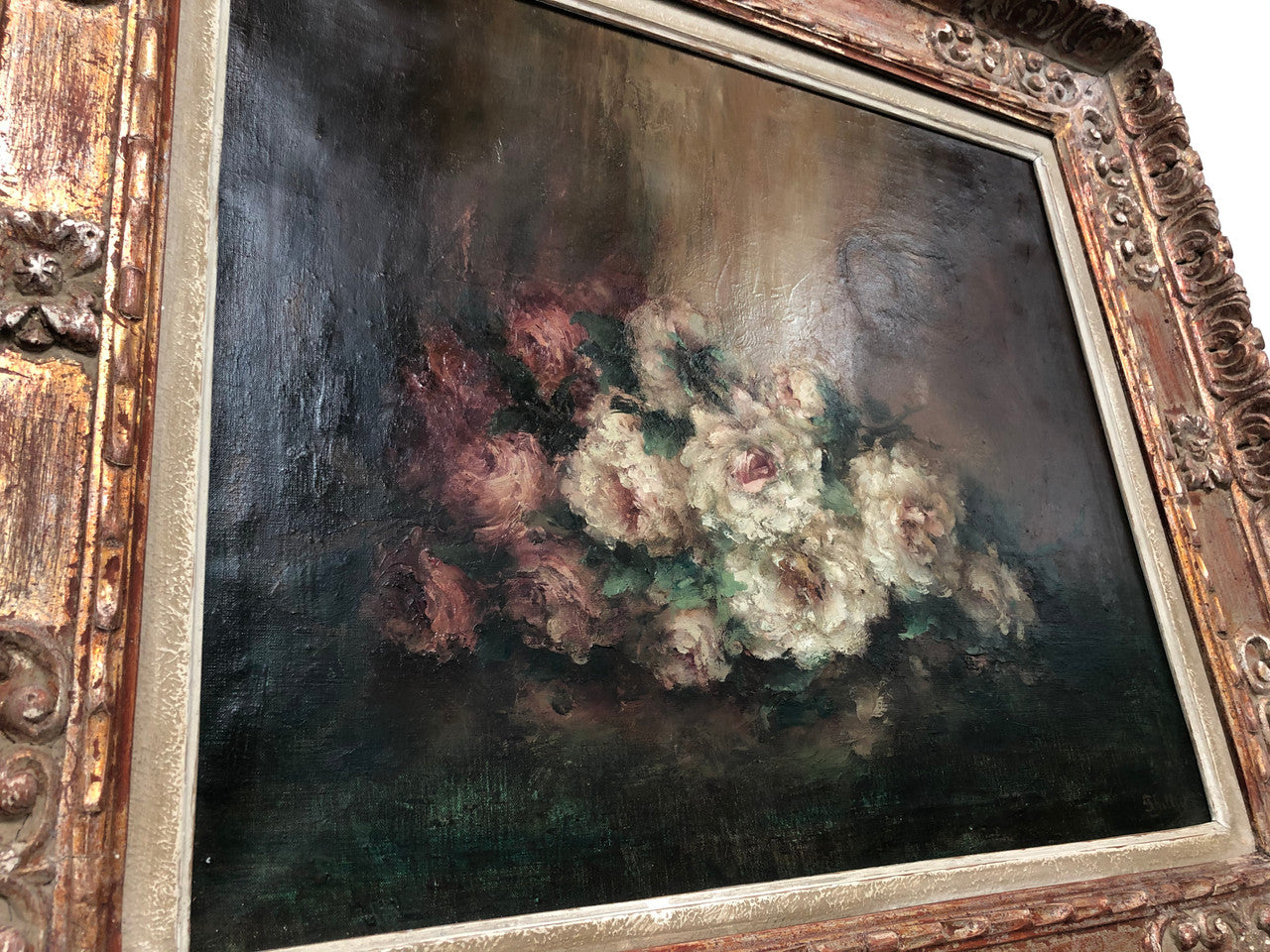 Beautiful French Antique Floral Painting | Antique & Vintage | Moonee Ponds Antiques | Australia Wide Delivery