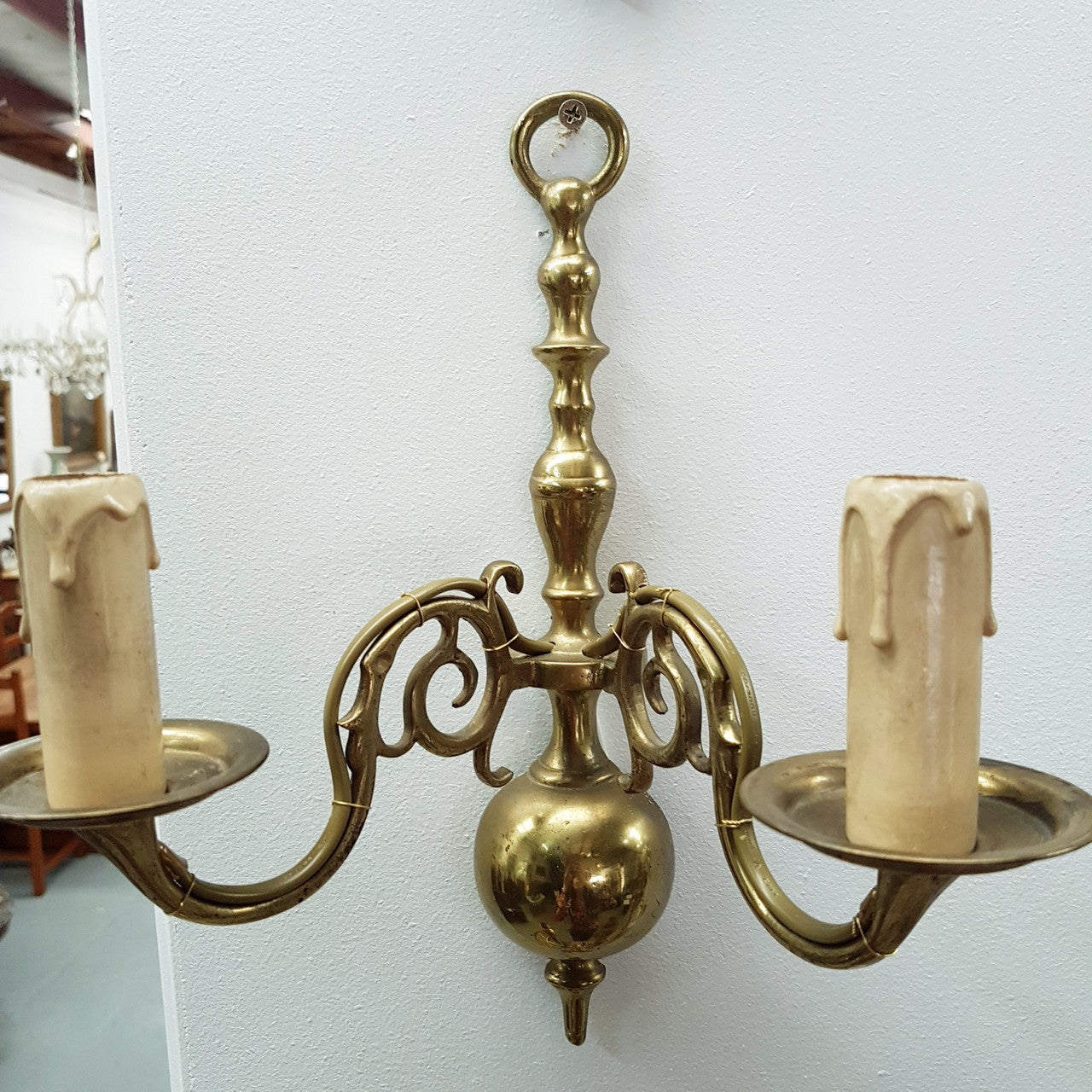 Set Of Four Elegant Brass Flemish Wall Sconces