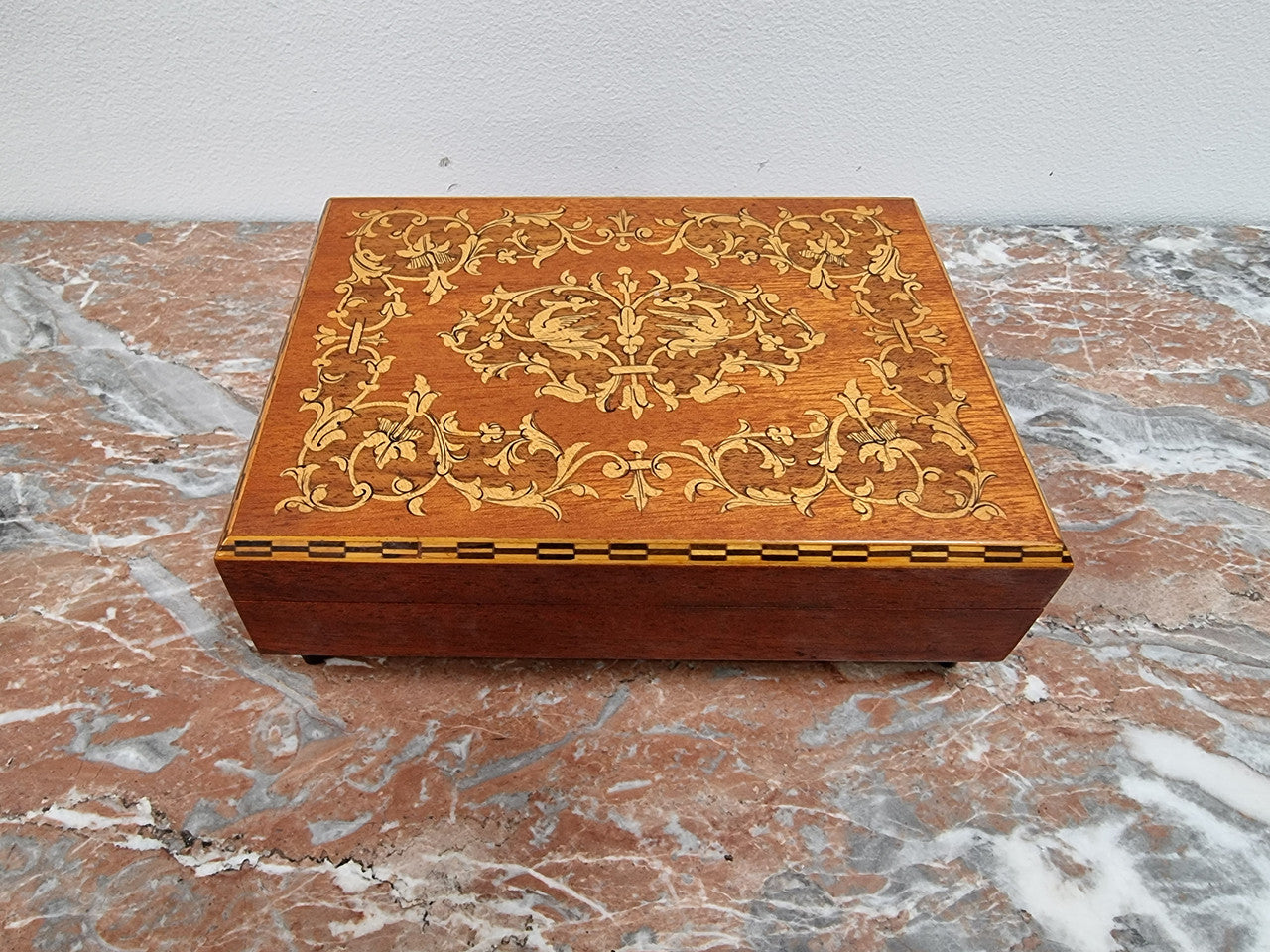 Vintage Inlaid Mahogany Music Box | Antique & Vintage | Moonee Ponds Antiques | Australia Wide Delivery