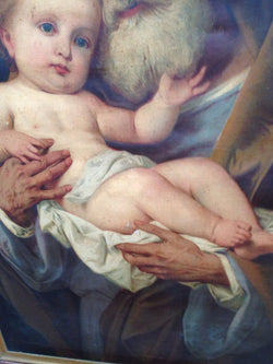 Oil on Canvas St. Joseph and Baby Jesus | Antique & Vintage | Moonee Ponds Antiques | Australia Wide Delivery