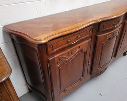 French Oak Louis XV Style 3 Drawer 3 Door Parquetry Top Sideboard | Antique & Vintage | Moonee Ponds Antiques | Australia Wide Delivery