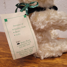 Curly Cream Mohair Australian Artist Teddy Bear. Fully Jointed, 32cm in length. Excellent condition.