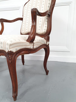 Pair Of Beautifully Carved Upholstered Fauteuils Chairs | Antique & Vintage | Moonee Ponds Antiques | Australia Wide Delivery