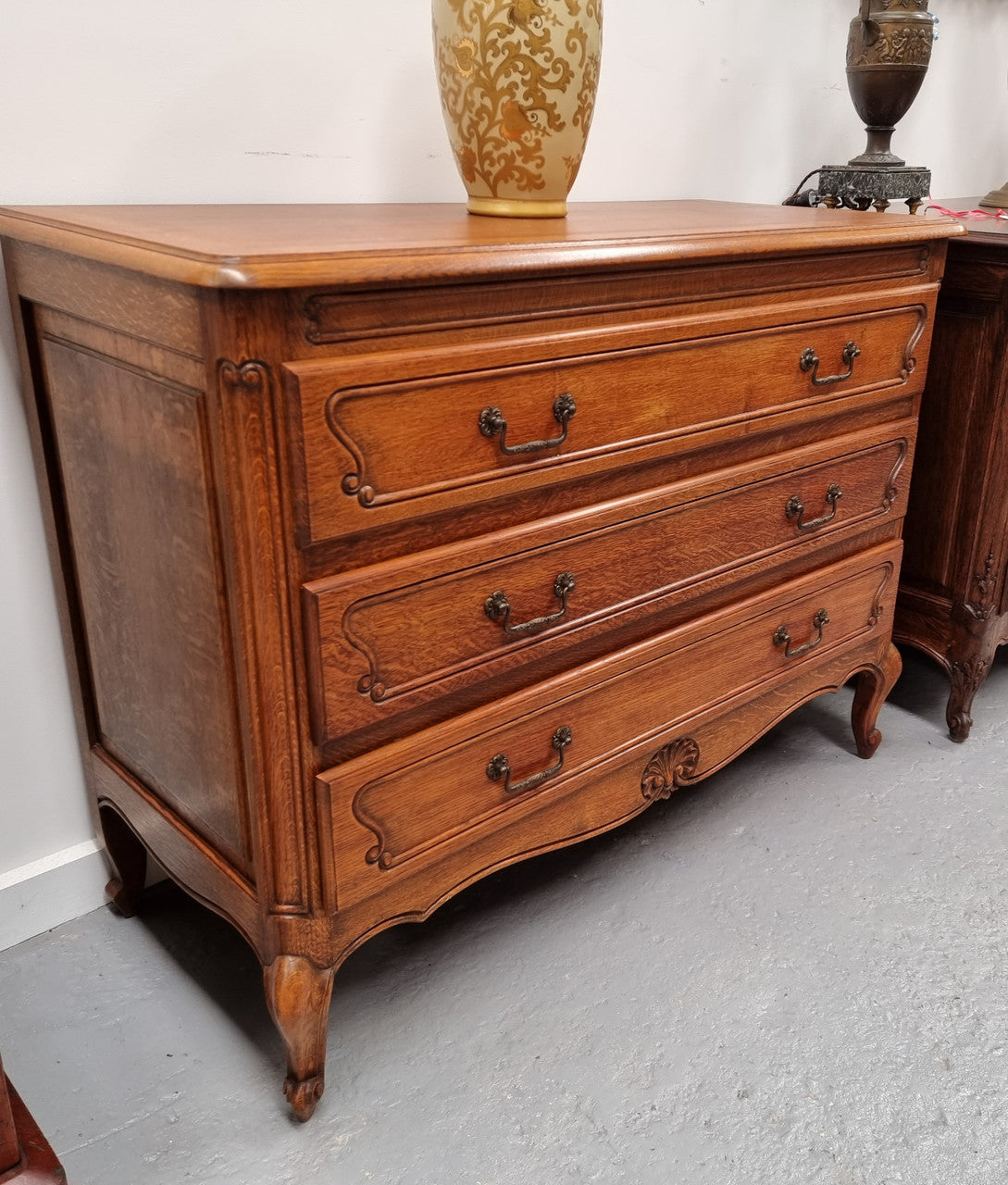 Vintage French Louis XV Style Three Drawer Chest