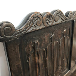 French 19th Century Oak hallway bench seat. Very comfortable to sit on and is in good original detailed condition.