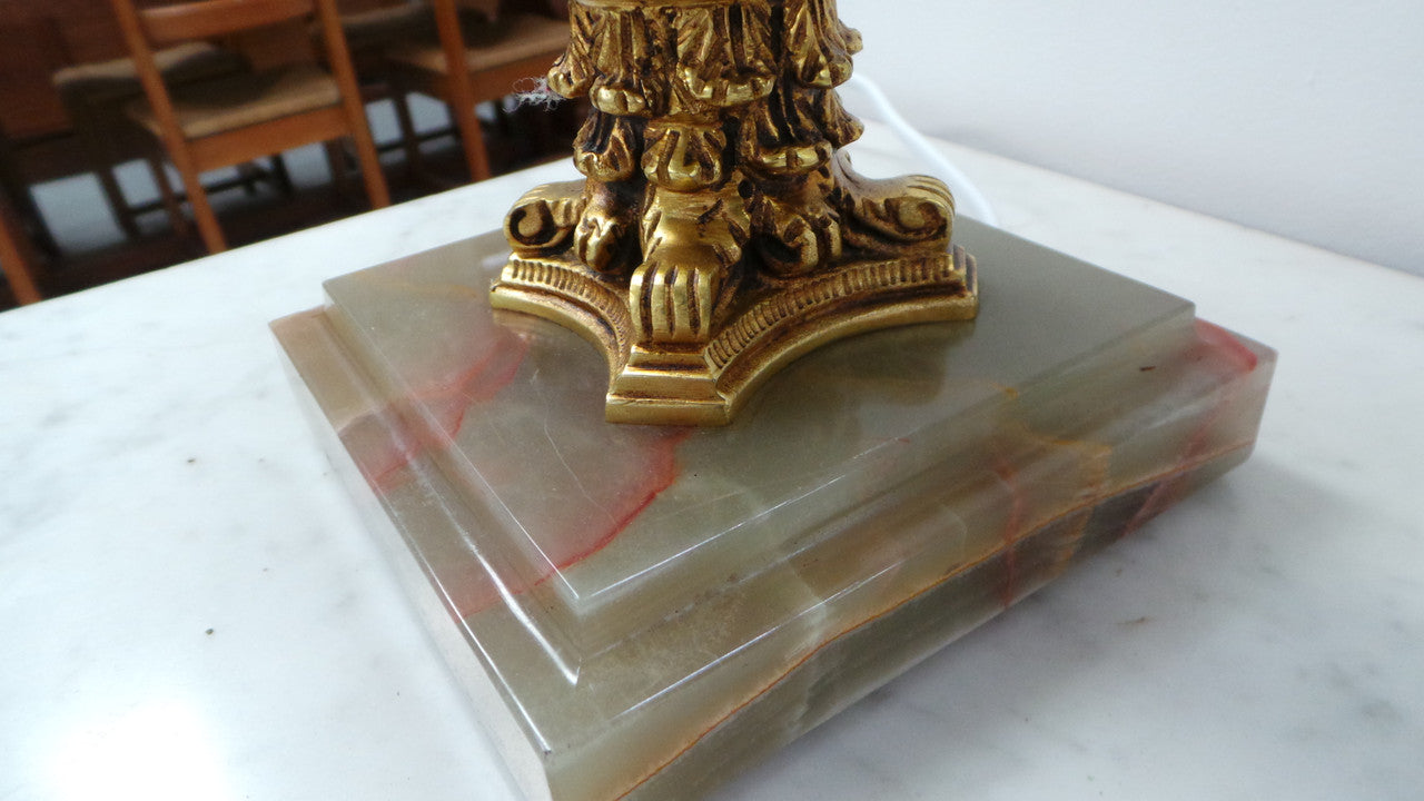 French Onyx Gilt Bronze Table Lamp | Antique & Vintage | Moonee Ponds Antiques | Australia Wide Delivery
