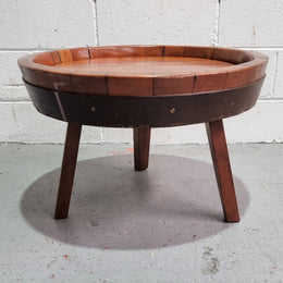 Vintage Hand Crafted barrel coffee table. It has been sourced locally and is in good original condition.
