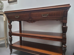 Two Tier Mahogany Dumb Waiter Two Drawers | Antique & Vintage | Moonee Ponds Antiques | Australia Wide Delivery