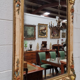 Lovely French 19th century hand painted wall mirror. Sourced from France and in good original detailed condition. Please see photos as it forms part of the description.