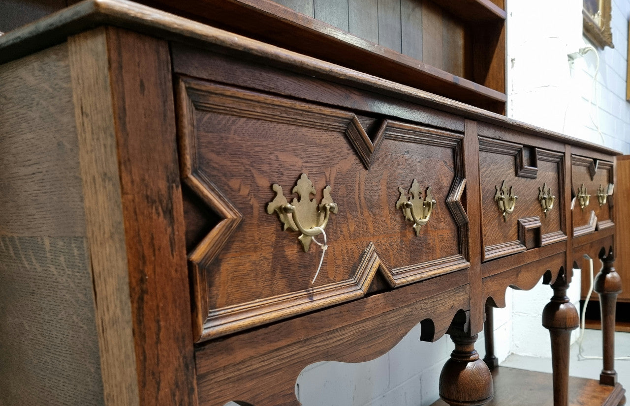 Fabulous Antique Oak Tudor Style Kitchen Dresser | Antique & Vintage | Moonee Ponds Antiques | Australia Wide Delivery