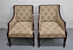 "A" Pair of Regency Style Wing Back Armchairs | Antique & Vintage | Moonee Ponds Antiques | Australia Wide Delivery