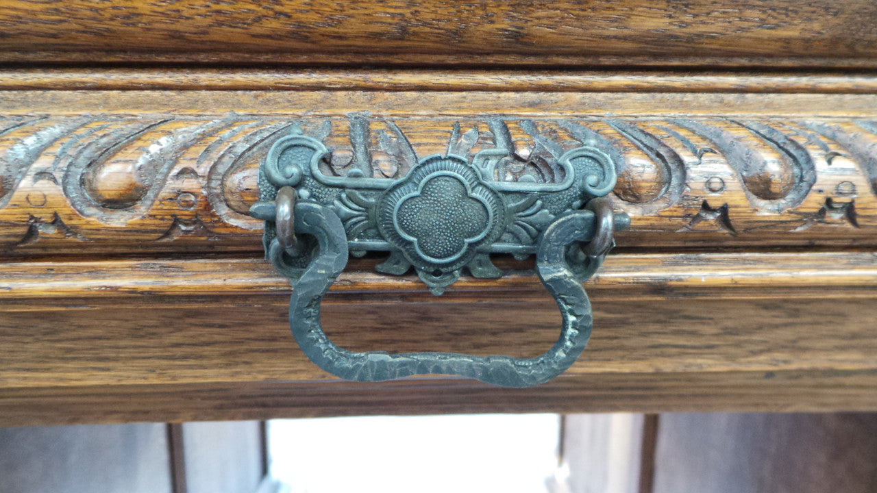 French Oak Partners Desk-3 | Antique & Vintage | Moonee Ponds Antiques | Australia Wide Delivery