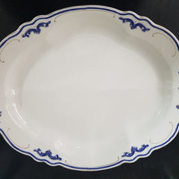 Large Victorian Blue & White Meat Dish