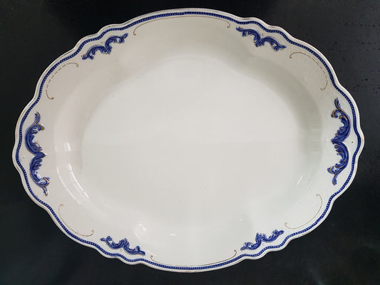 Large Victorian Blue & White Meat Dish