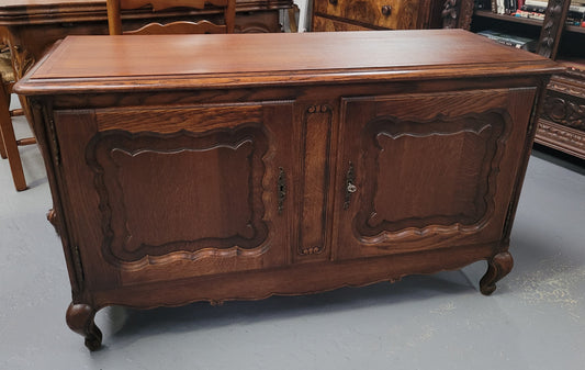 A hard to find Louis XV style French two door cabinet which would make an ideal TV cabinet. It has been sourced from France and in good original detailed condition.