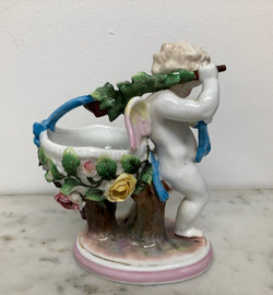 Victorian Ceramic Figure Of Cupid Carrying A Basket | Antique & Vintage | Moonee Ponds Antiques | Australia Wide Delivery