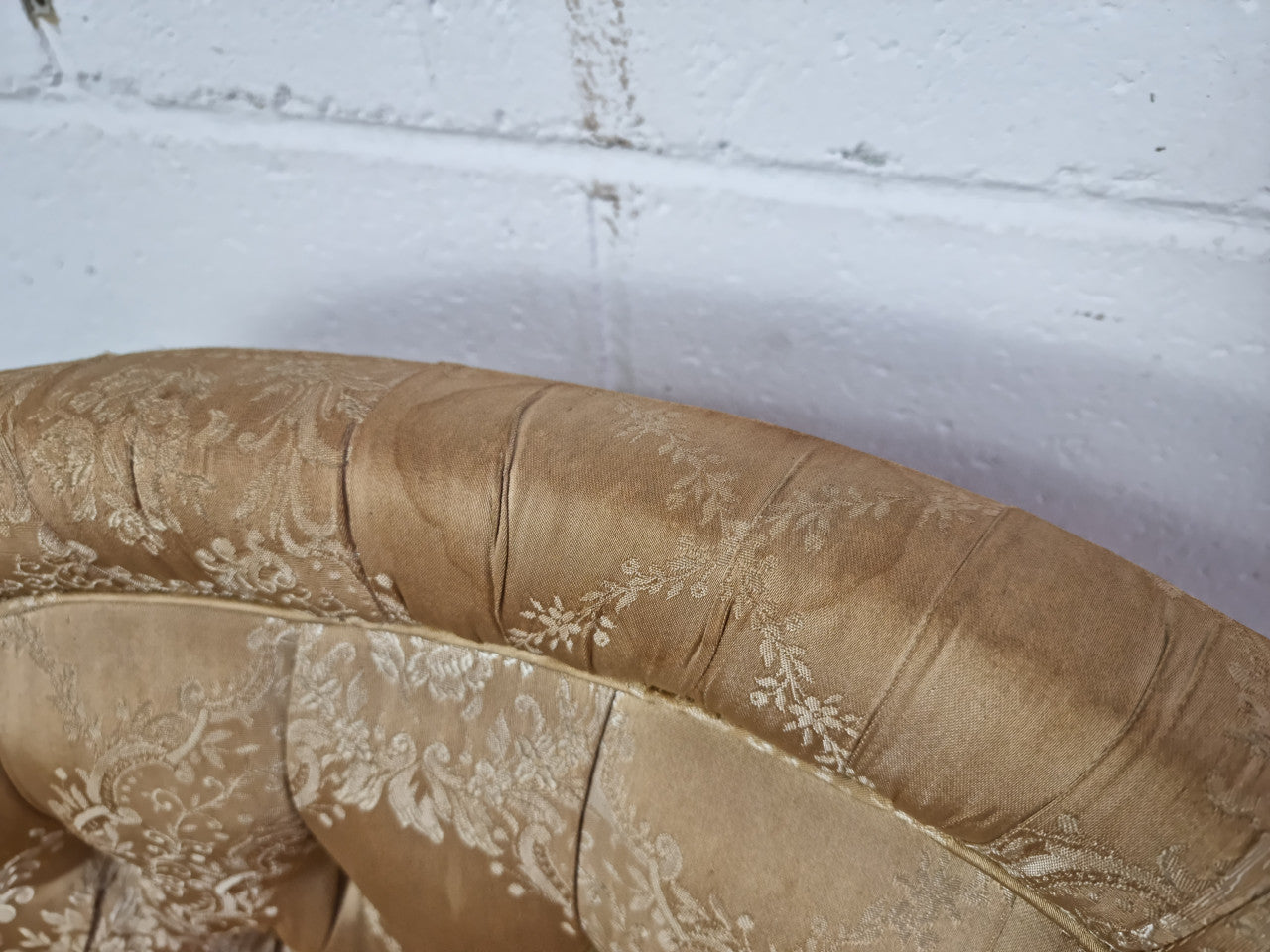 Vintage Round Upholstered Button Back Bedroom Chair | Antique & Vintage | Moonee Ponds Antiques | Australia Wide Delivery