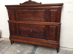 Carved French Walnut Queen Size Bed | Antique & Vintage | Moonee Ponds Antiques | Australia Wide Delivery
