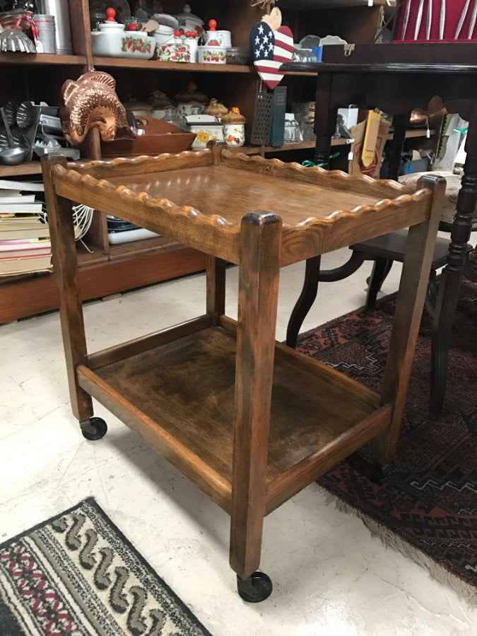 Antique Oak Auto Trolley