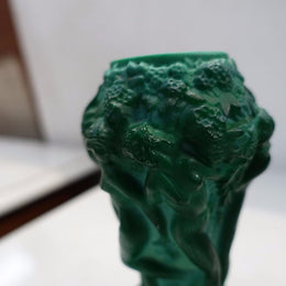 Pair Of Czechoslovakian Malachite Vases