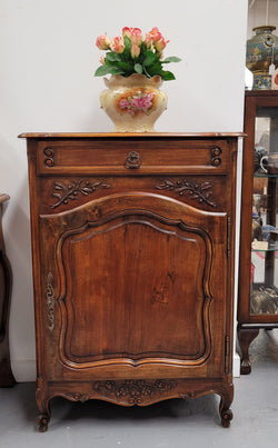 Louis 15th Style Walnut Cupboard With One Drawer & Two Shelves | Antique & Vintage | Moonee Ponds Antiques | Australia Wide Delivery
