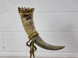 Pair Of 19th Century French Gilt Metal And Horn Mantle Vases | Antique & Vintage | Moonee Ponds Antiques | Australia Wide Delivery