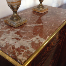 French Floral Marquetry Abattant