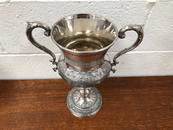 Large Embossed and Engraved Silver Plate Trophy or Vase | Antique & Vintage | Moonee Ponds Antiques | Australia Wide Delivery