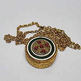 Vintage Gilt & Enamel Pill Box