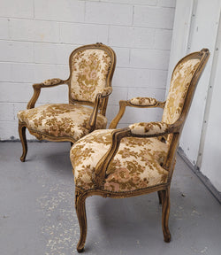 Superb Pair of 19th Century French Walnut Upholstered Arm Chairs | Antique & Vintage | Moonee Ponds Antiques | Australia Wide Delivery