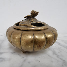 Antique Chinese Brass 3 Legged Incense Burner