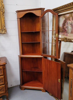 Practical Walnut Corner Cabinet With Display & Storage | Antique & Vintage | Moonee Ponds Antiques | Australia Wide Delivery
