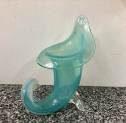 Murano Blue Glass Cornucopia Vase | Antique & Vintage | Moonee Ponds Antiques | Australia Wide Delivery