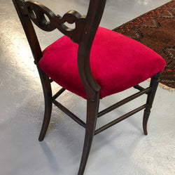 Edwardian Bedroom Chair With Red Upholstery | Antique & Vintage | Moonee Ponds Antiques | Australia Wide Delivery