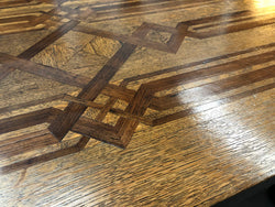 Superb Oak & Walnut 19th Century Parquetry Top Extension Table | Antique & Vintage | Moonee Ponds Antiques | Australia Wide Delivery