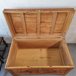 Beautifully Carved Large Oriental Storage Chest | Antique & Vintage | Moonee Ponds Antiques | Australia Wide Delivery
