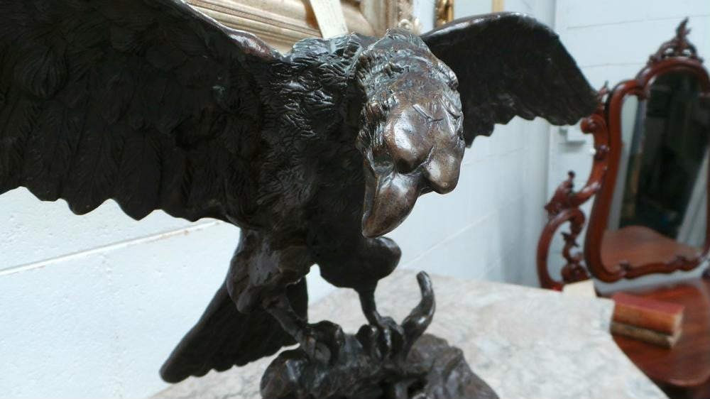 Large Cast Bronze Eagle