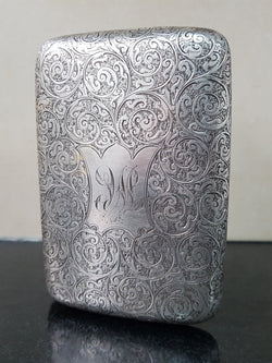Victorian Birmingham Silver Cigar Case Superb Engraving | Antique & Vintage | Moonee Ponds Antiques | Australia Wide Delivery