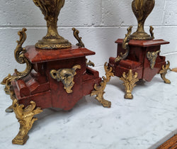 Pair of French Louis XV Style Marble & Gilt Metal Lamps | Antique & Vintage | Moonee Ponds Antiques | Australia Wide Delivery