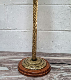 Fabulous Arts & Crafts Beaten Brass & Wood Table Lamp | Antique & Vintage | Moonee Ponds Antiques | Australia Wide Delivery
