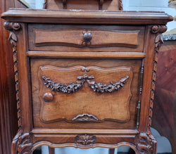 Single Louis 15th Inset Marble Bedside Cabinet | Antique & Vintage | Moonee Ponds Antiques | Australia Wide Delivery