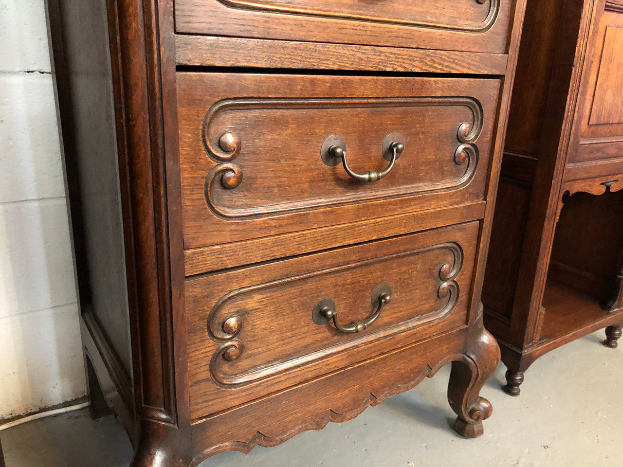 Antique French Oak Louis XV Style 4 Drawer Bedside Cupboard | Antique & Vintage | Moonee Ponds Antiques | Australia Wide Delivery